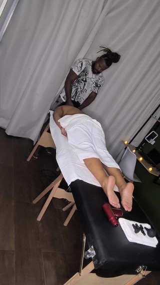 Part 1 Ebony Massaging Wife Released by Gentle Cuckold