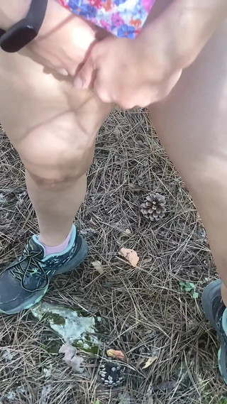 Found Cute Tattoed Girl Riding Bicycle in the Forest and Fucking Her Hairy Pussy