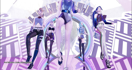 [MMD] Aespa - Black Mamba sexy striptease KDA Ahri Akali Seraphine Kaisa Evelynn league of legends