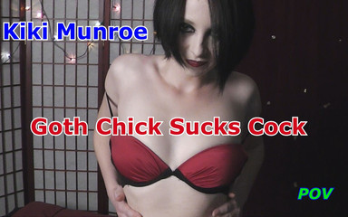 Kiki Munroe goth chick sucks the dick