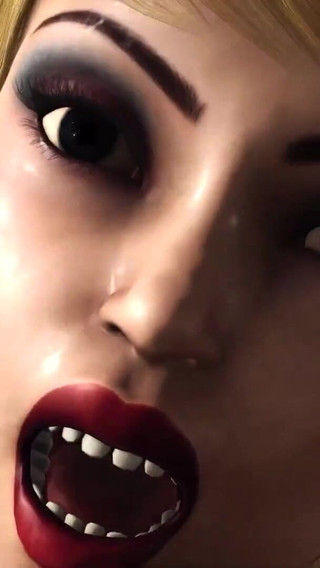 Alien monster fucks hard a sexy hot blonde in the dark dungeon