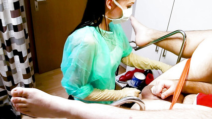 Young Nurse in Double Fisting