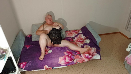 Joined a Masturbating Mother-in-law with Big Tits and Fucked Her in Her Mouth, Pussy and Ass