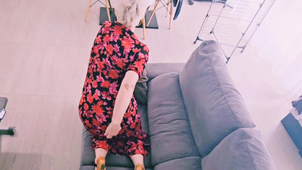 MILF Fucked Doggy Style in White Lingerie and Cum on Her Ass