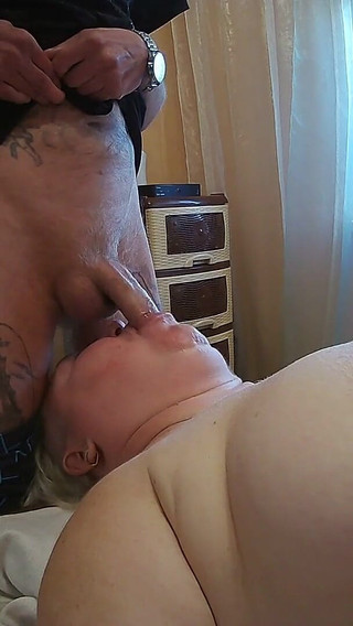 I Jerk off My Dick and Fuck My Mother-in-law in the Throat and Then Cum in Her Mouth
