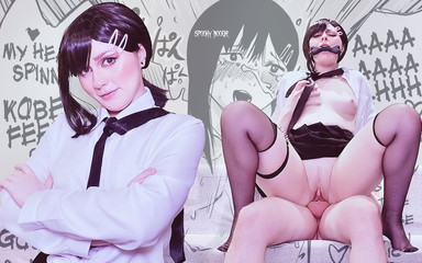 Kobeni Higashiyama and Denji try sloppy blowjob, hard pussy fuck and deep distressful anal!