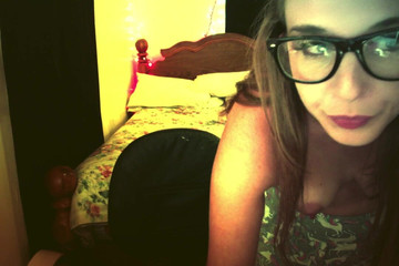 Topless Babe Alli Dancing with Glasses on