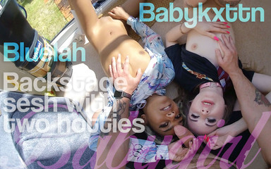 Backstage Sesh with Two Teen Hotties