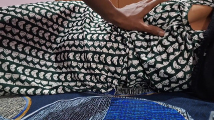 Sexy Stepmom on Bed and Touching Her Boobs and Pussy and Her Stepson Touching Her Full Body