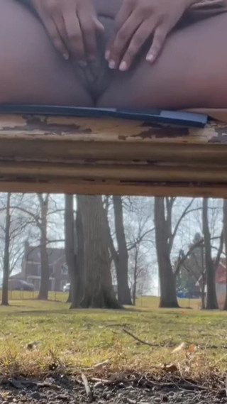 Outdoor Public Masturbation on a Park Bench