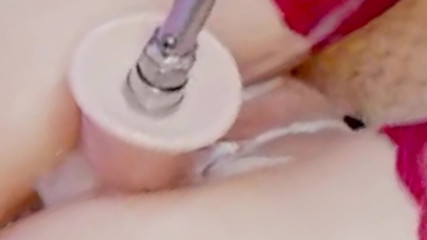 Fucking a Creamy Pussy with a Big Dildo