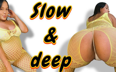 Swollen Belly Queen - Slow Anal Dildo & Creamy Close-up