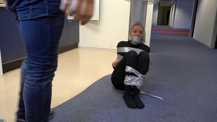 Female crook caught and tickled