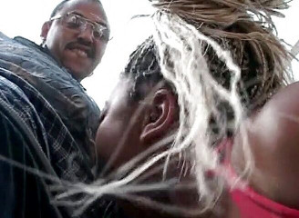 Blonde ebony ho gets fucked by big black dick