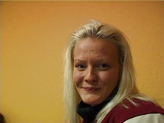 Pierced blonde beauty rubs her clit and blows big dong