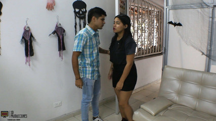 Brunette with Big Ass Fucking at Home Alone - Porn in Spanish!